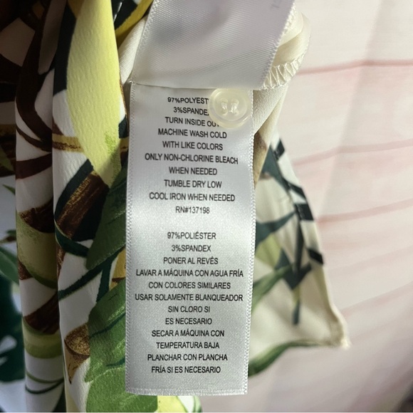 Nina Parker Tropical Print Palm Leaf Blouse Size 2X - Picture 4 of 5